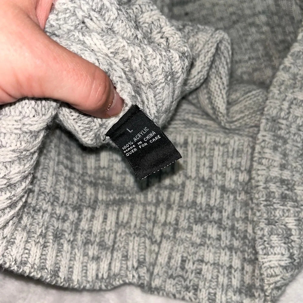 AB Studio Light Gray Cowl Neck Sweater Dress Sz L